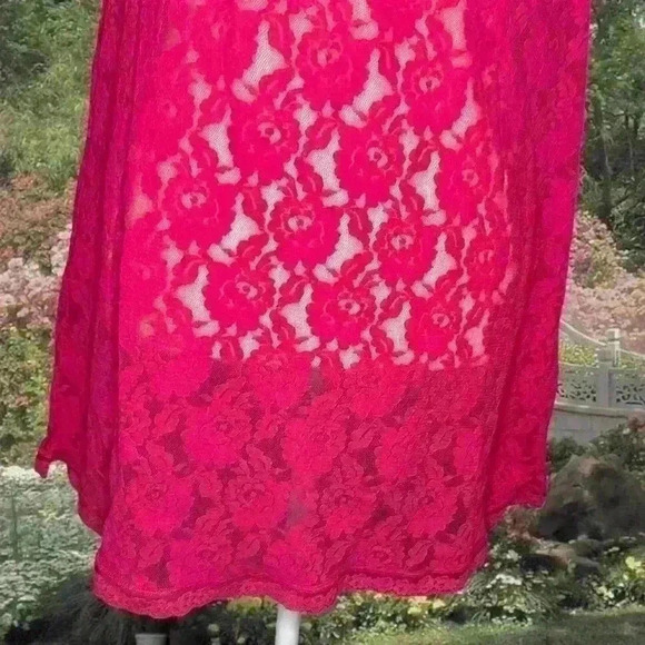 Y2k 90s Barbie Pink Lace Morgan Taylor Slip Size XL - Picture 7 of 7